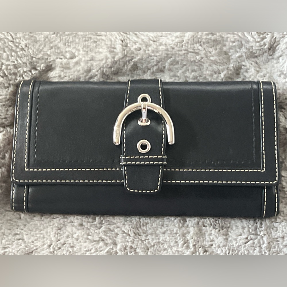 Vintage Leather Coach Wallet With Checkbook Holder